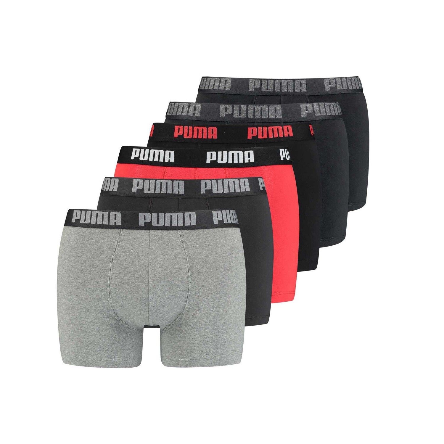 

Боксеры Puma Boxershort 6 шт, серый/черный/красный