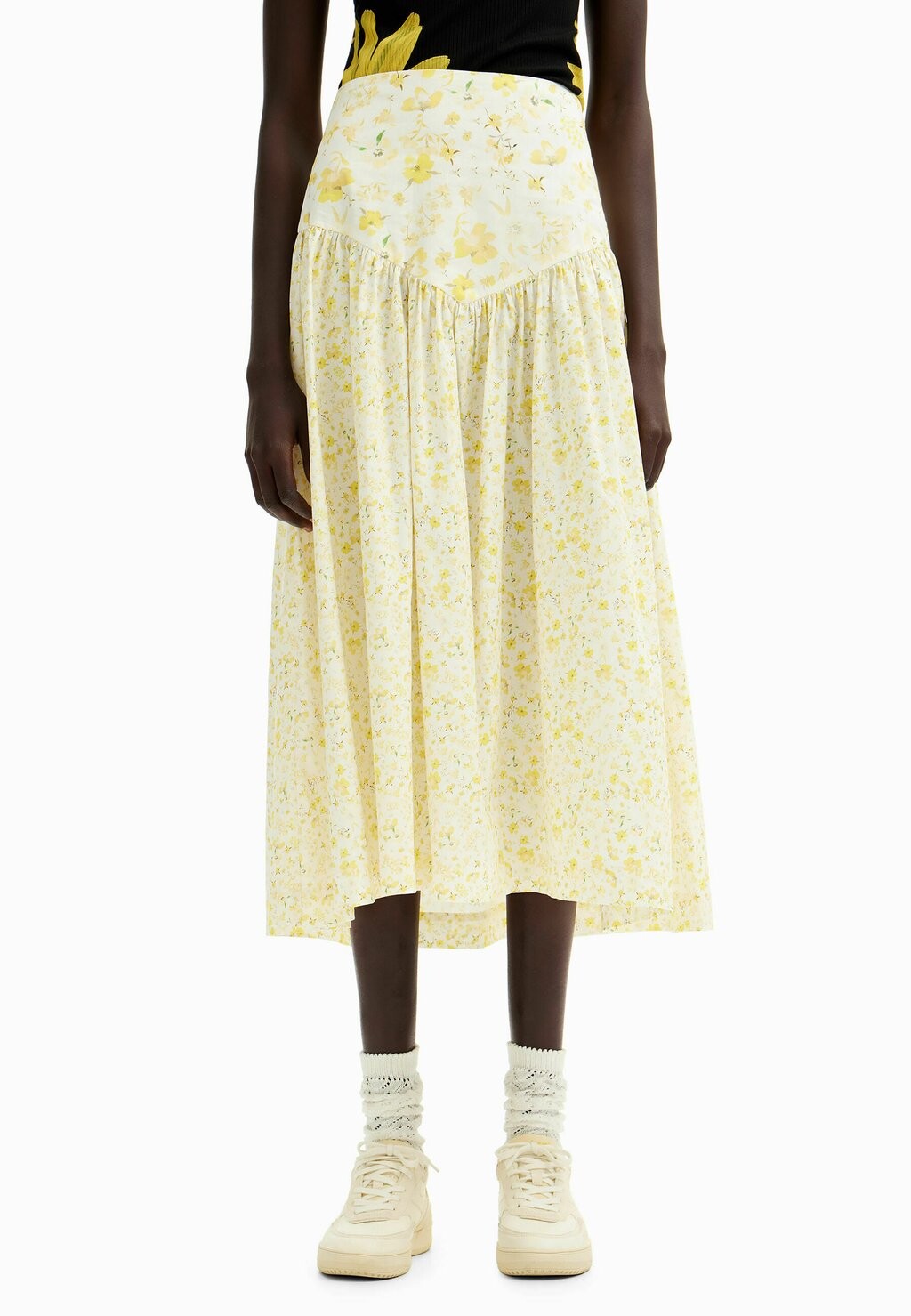 

Юбка А-силуэта FLORAL RUFFLE Desigual, цвет yellow