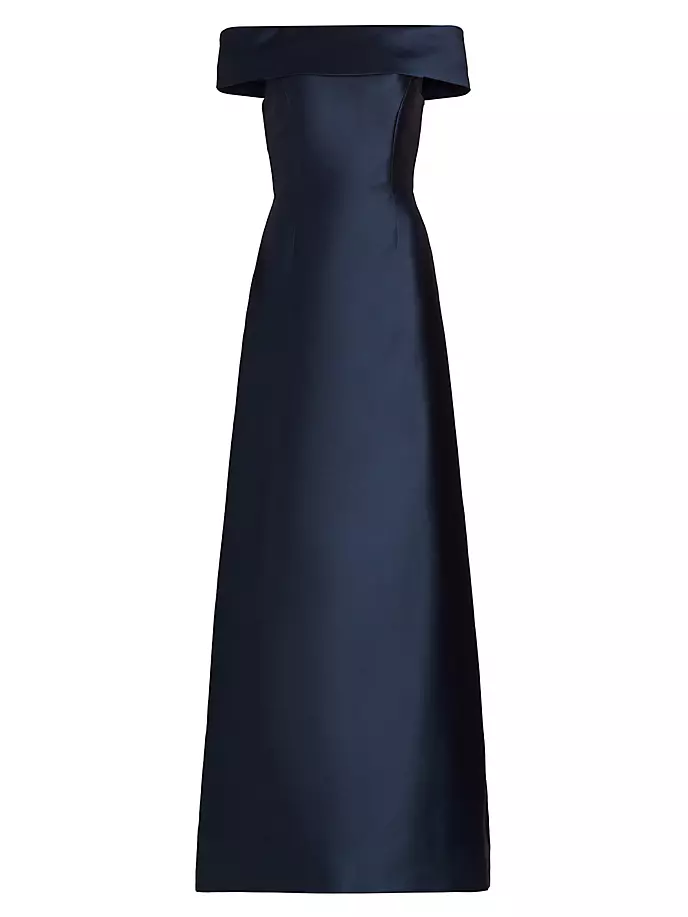 Платье Radzimir с открытыми плечами из смесового шелка Catherine Regehr, синий