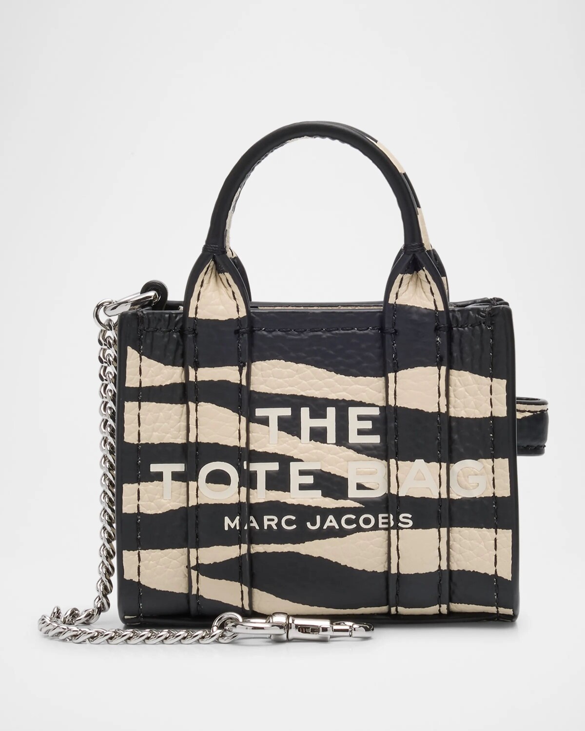 

Подвеска-тоут из кожи Zebra Nano Marc Jacobs, черно-белый