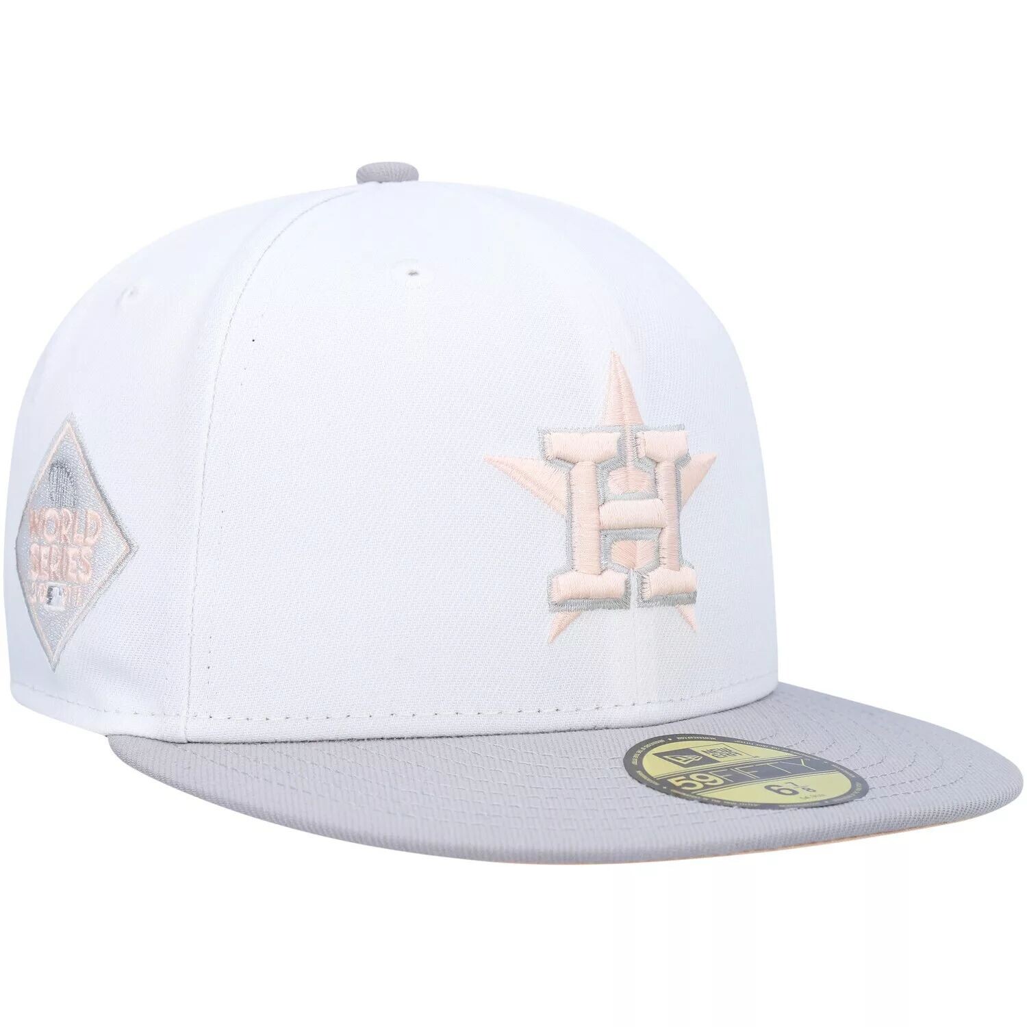 

Мужская шляпа New Era белого/серого цвета Houston Astros World Series 2011 с боковой нашивкой-нижним козырьком 59FIFTY.