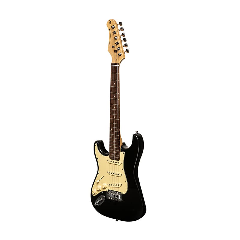 Электрогитара 3/4 Size Kids Childs Electric Guitar Strat Style Left Hand - Black цена и фото