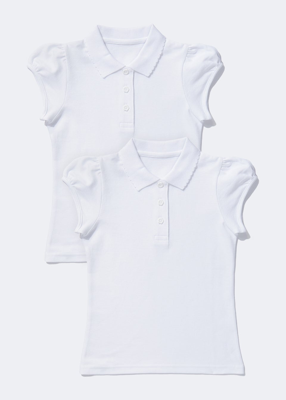 Комплект из 2 синих школьных рубашек-поло с фестончатым воротником для девочек (3–13 лет), белый ручной работы в стиле лолита девичий кулон воротник