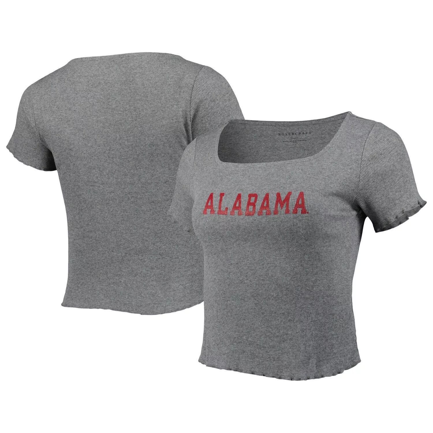 

Женская серая футболка в рубчик с салатовой кромкой Alabama Crimson Tide Baby