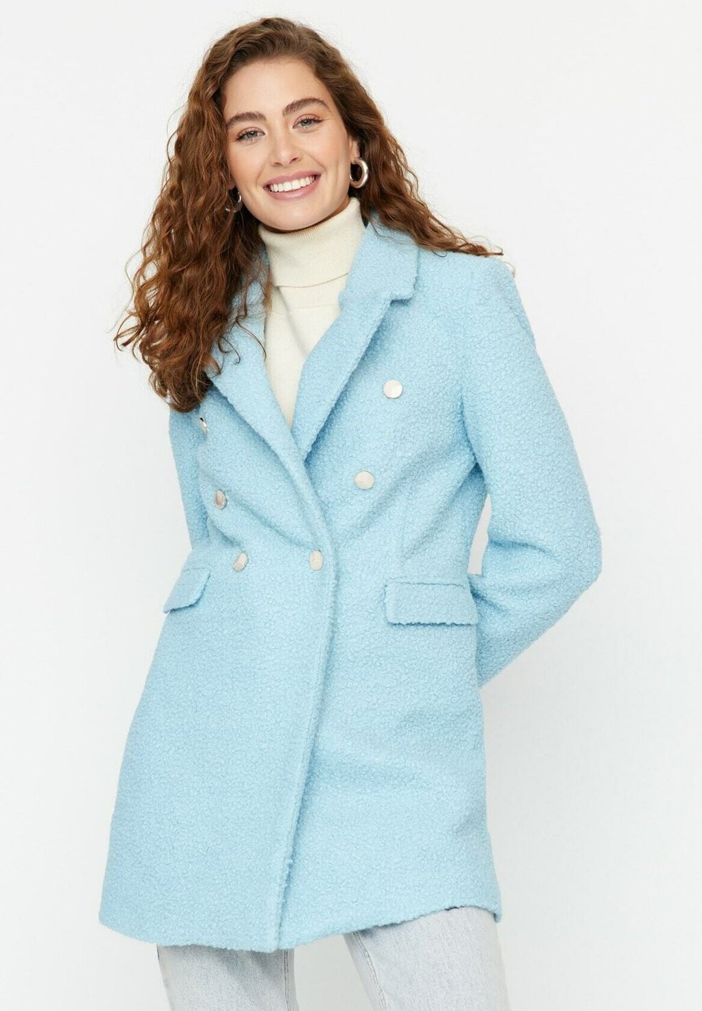 

Короткое пальто Trendyol Modest, синий