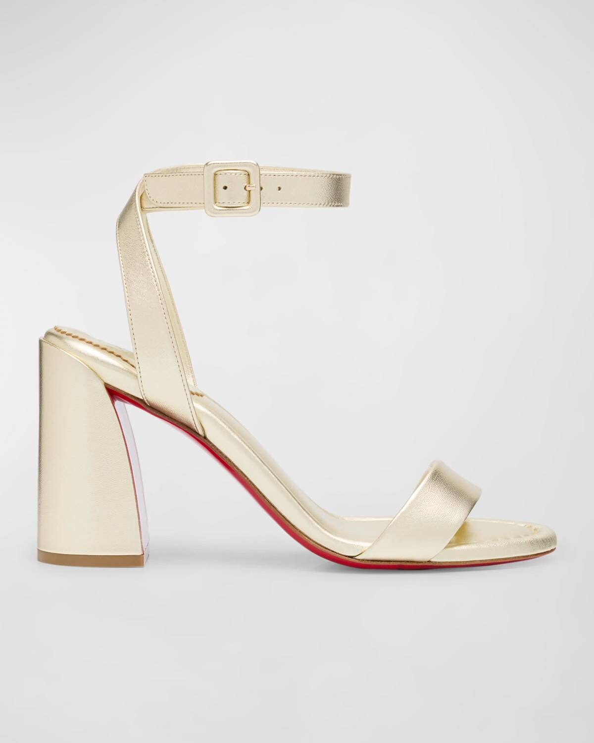 

Сандалии Miss Sabina на красной подошве с эффектом металлик Christian Louboutin, цвет G306 Platine