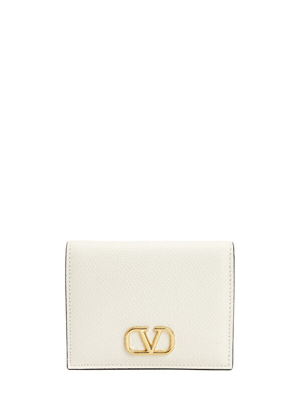 

Женский кожаный кошелек с логотипом Valentino Garavani, экрю