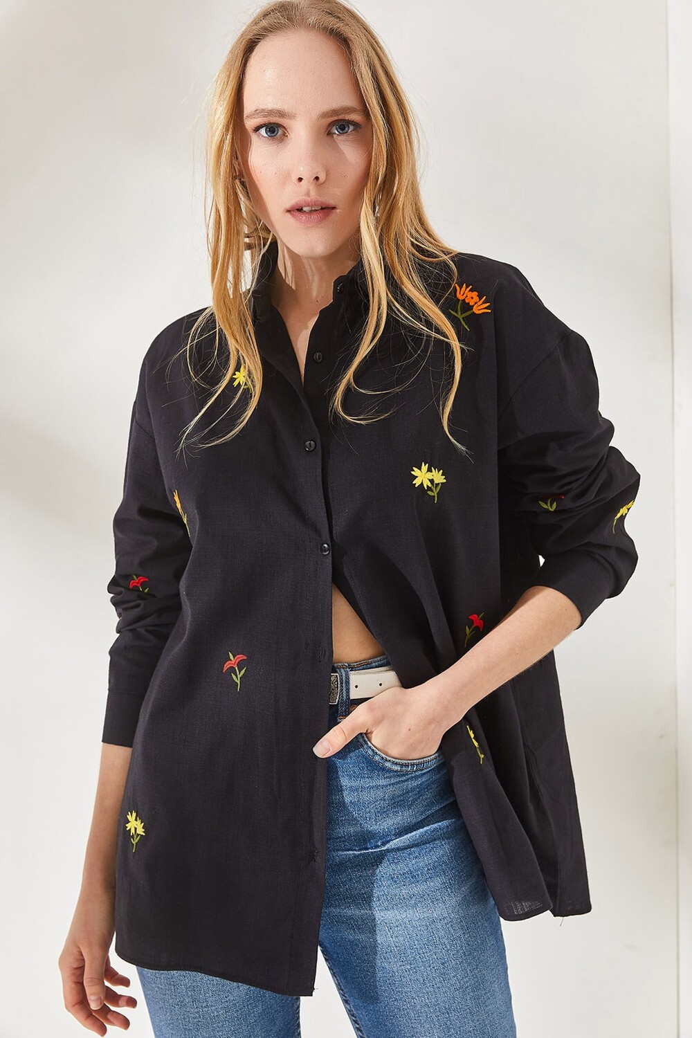 

Рубашка - Черная - Oversize Olalook, черный