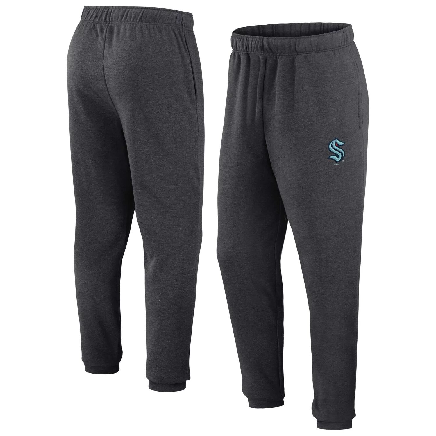 

Мужские спортивные спортивные штаны с фирменным логотипом Heather Charcoal Seattle Kraken Fanatics