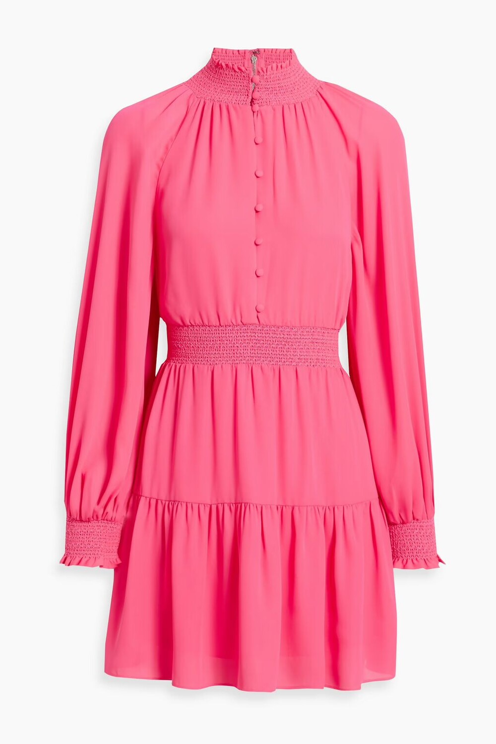 

Ярусное платье мини Lavina из крепа со сборками Alice + Olivia, розовый