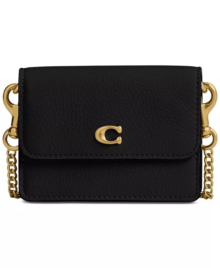 

Футляр для визиток Essential с полуоткидной крышкой Coach, черный