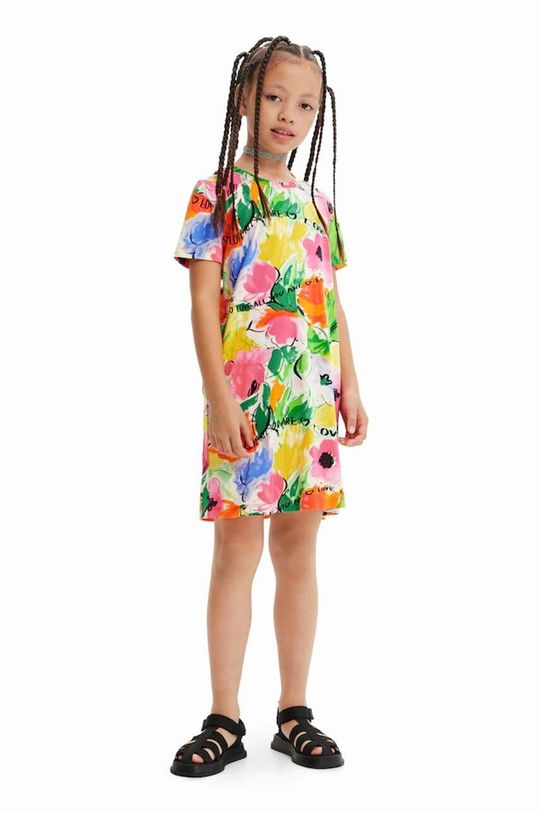 Детское хлопковое платье Desigual, мультиколор детское хлопковое платье desigual бирюзовый