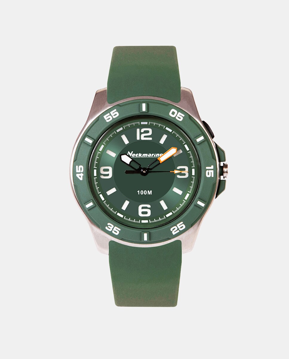 X-Treme NM-X1688M10 Мужские часы из зеленого каучука Neckmarine, зеленый