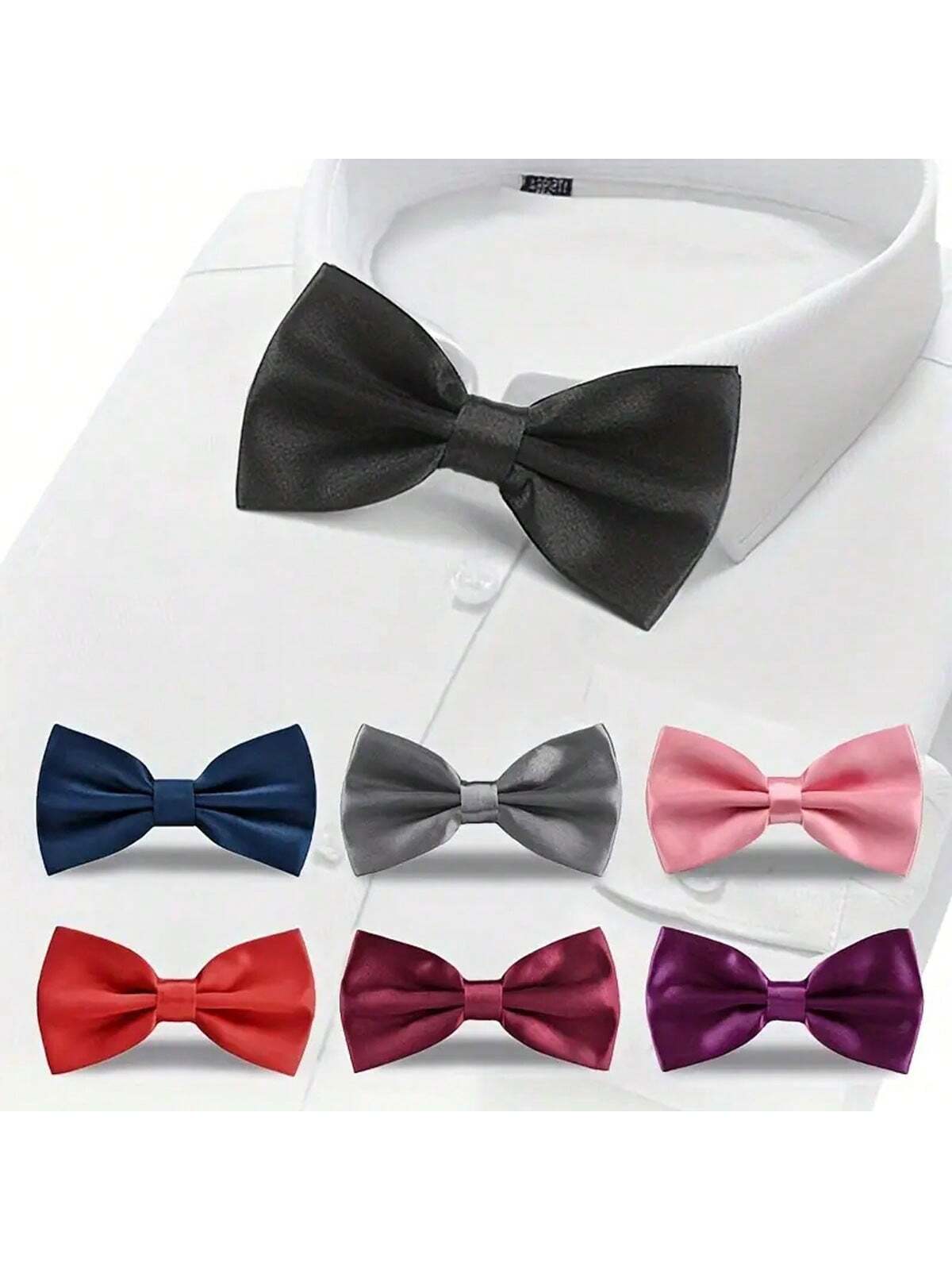 Мужской полиэстеровый тканый галстук-бабочка - классический черный торжественный аксессуар для свадьбы