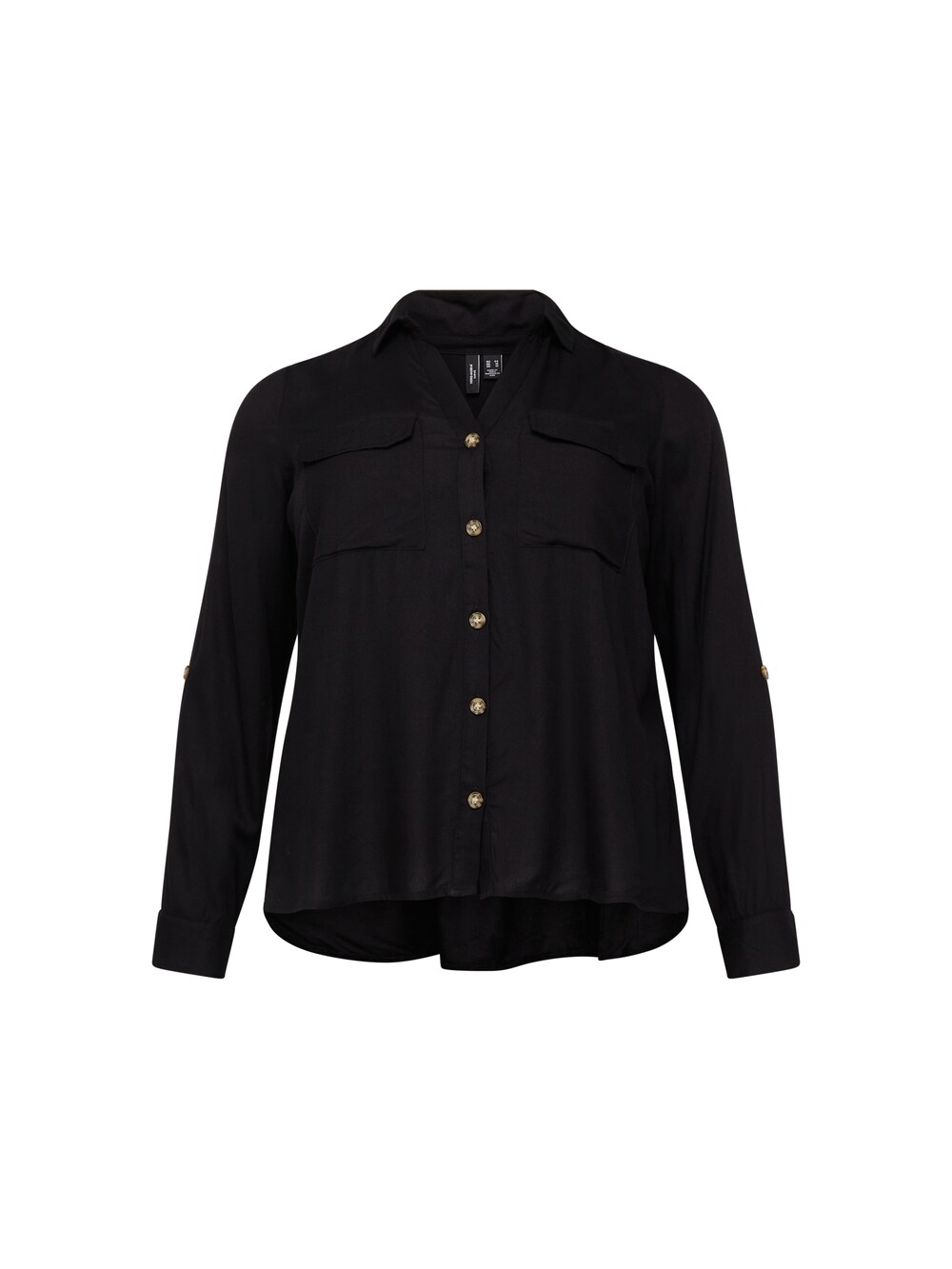 Блузка Vero Moda Curve Bumpy, черный блузка vero moda curve bumpy темно серый