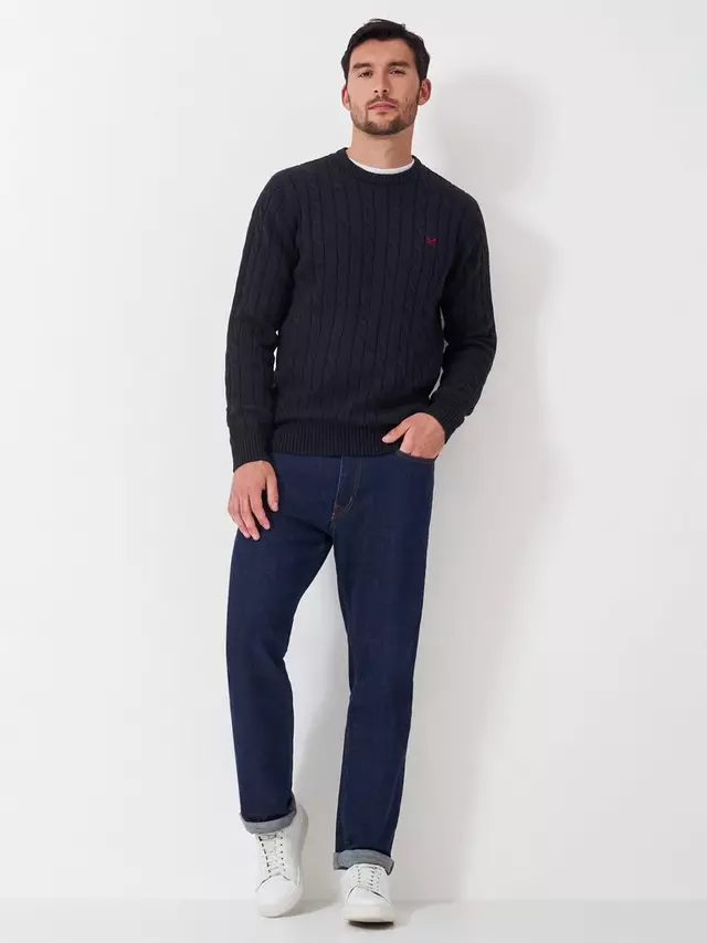 

Джемпер Crew Clothing Organic Cotton Cable Knit, цвет midnight/blue