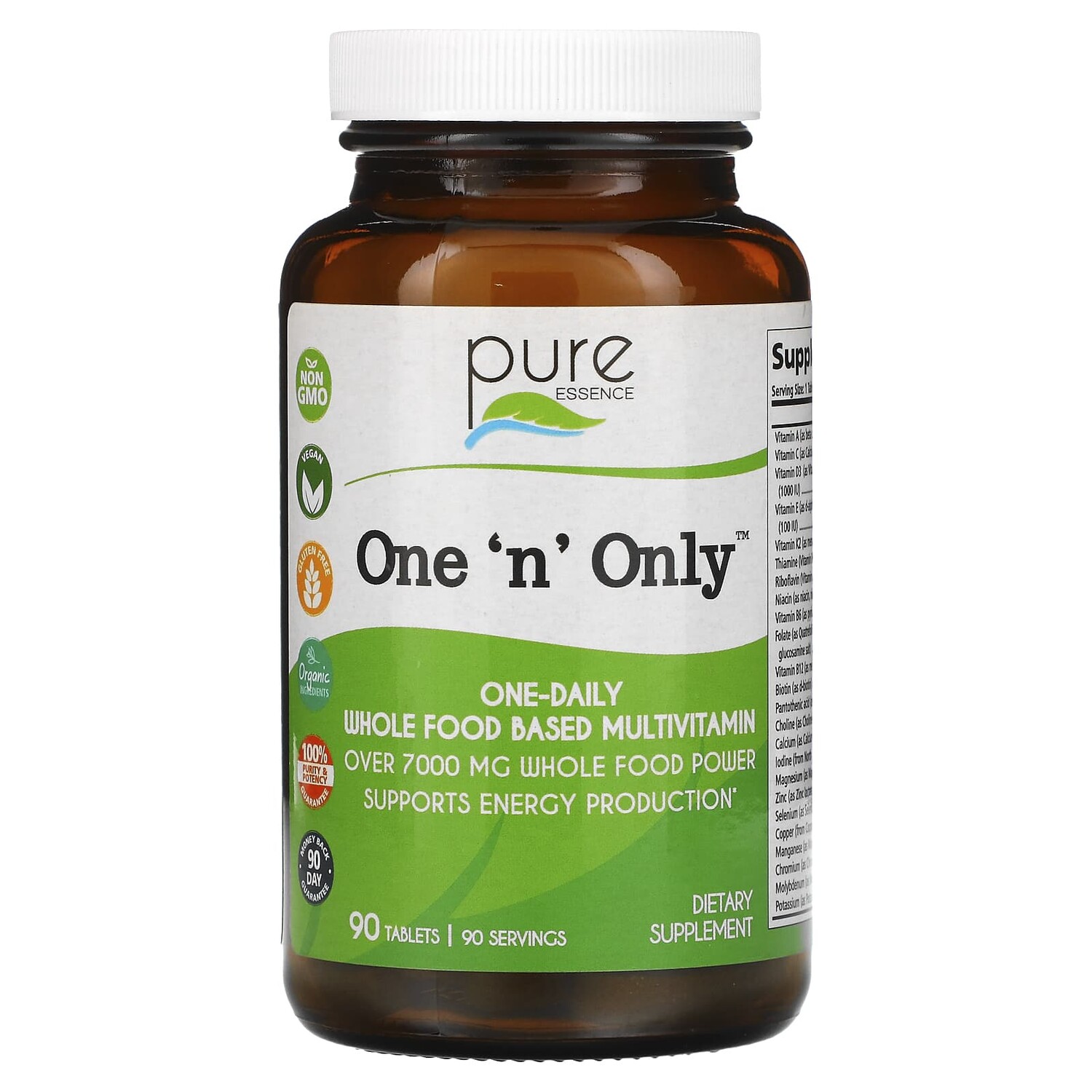 

One 'n' Only, цельнопищевые мультивитамины, 90 таблеток, Pure Essence