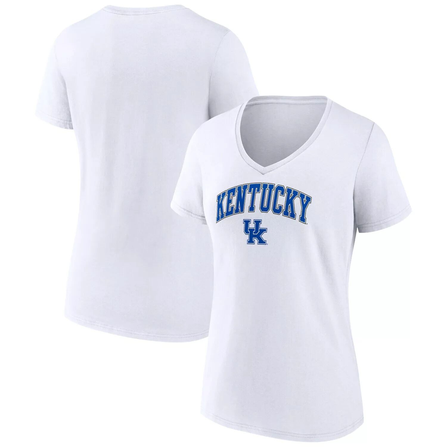 

Женская белая футболка Fanatics с v-образным вырезом и логотипом Kentucky Wildcats Evergreen Campus Fanatics, Белый