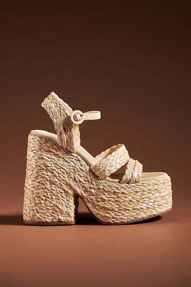 

Туфли Larroude Carmen Raffia на платформе, бежевый
