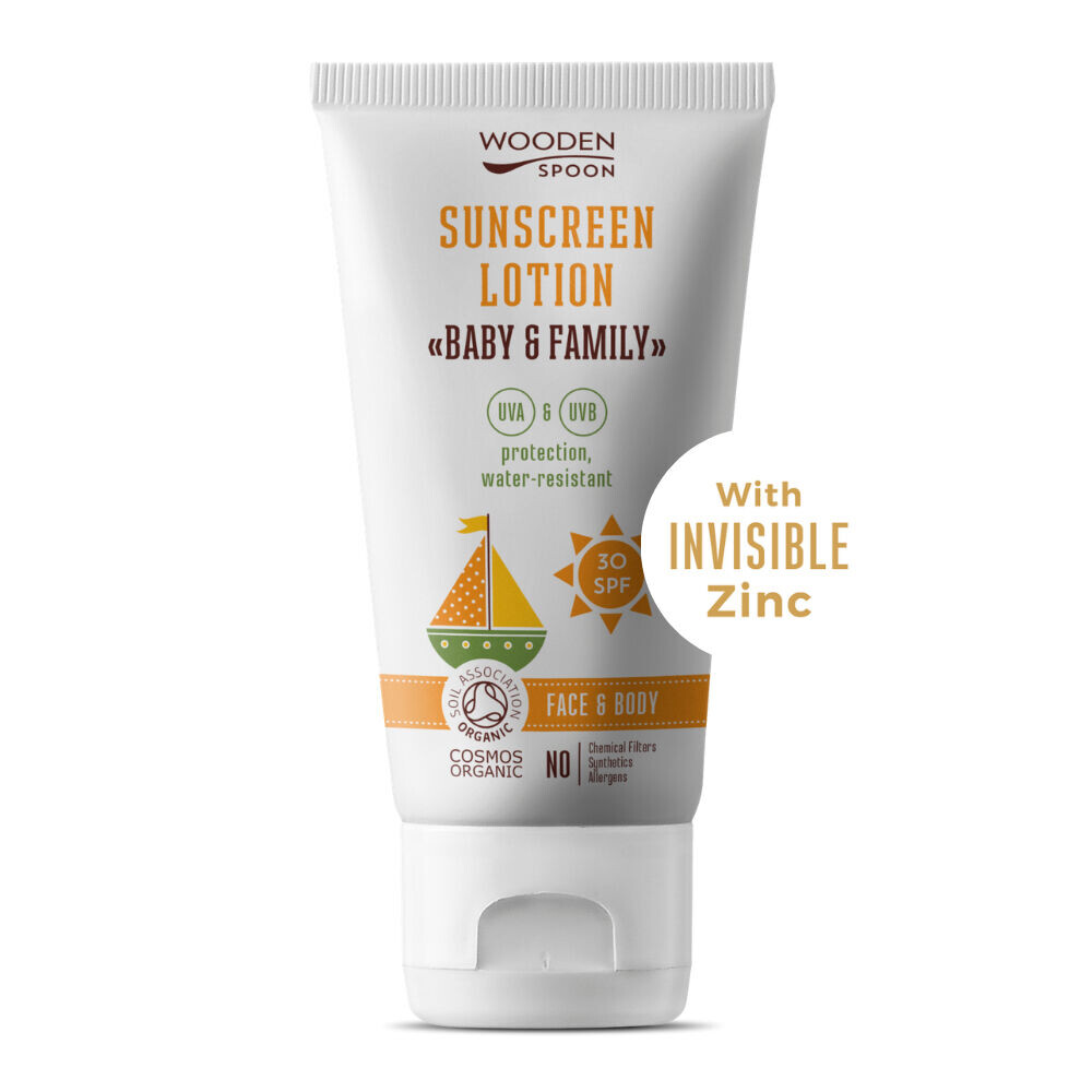 

Лосьон для загара для детей и всей семьи spf30 Wooden Spoon Baby & Family Sun, 150 мл