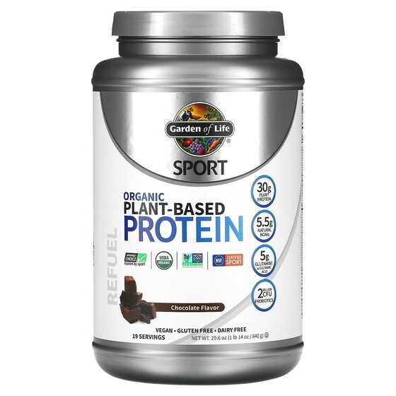 

Протеиновый порошок Garden of Life Sport органический растительный белок шоколадный вкус, 840г