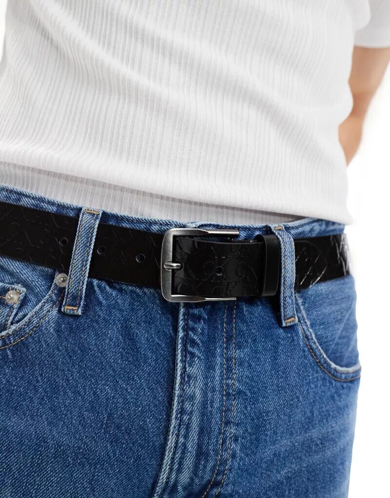 

Классический плоский разноцветный кожаный ремень Calvin Klein с логотипом длиной 35 мм