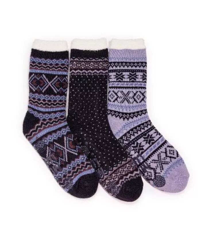 

Женские 3 шт. Высокие носки для отдыха на уютной подкладке MUK LUKS, фиолетовый