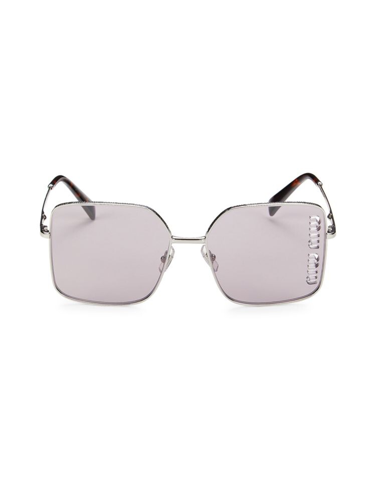 

Квадратные солнцезащитные очки 60 мм Miu Miu, цвет Silver Violet