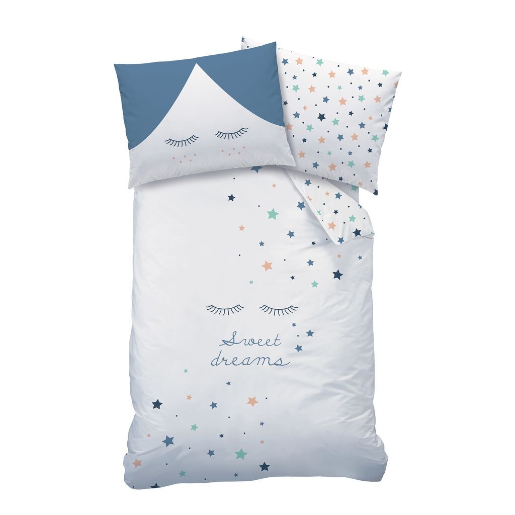 

Комплект постельного белья Sweet Dreams 70х90 + 140х200 см Звезды и ресницы Renforce Постельное белье для детей/девочек - 100% хлопок C.T.I.