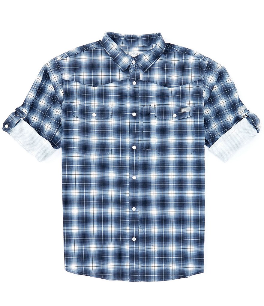 Drake Clothing Co. Performance Stretch Cinco Ranch клетчатая рубашка в стиле вестерн, синий