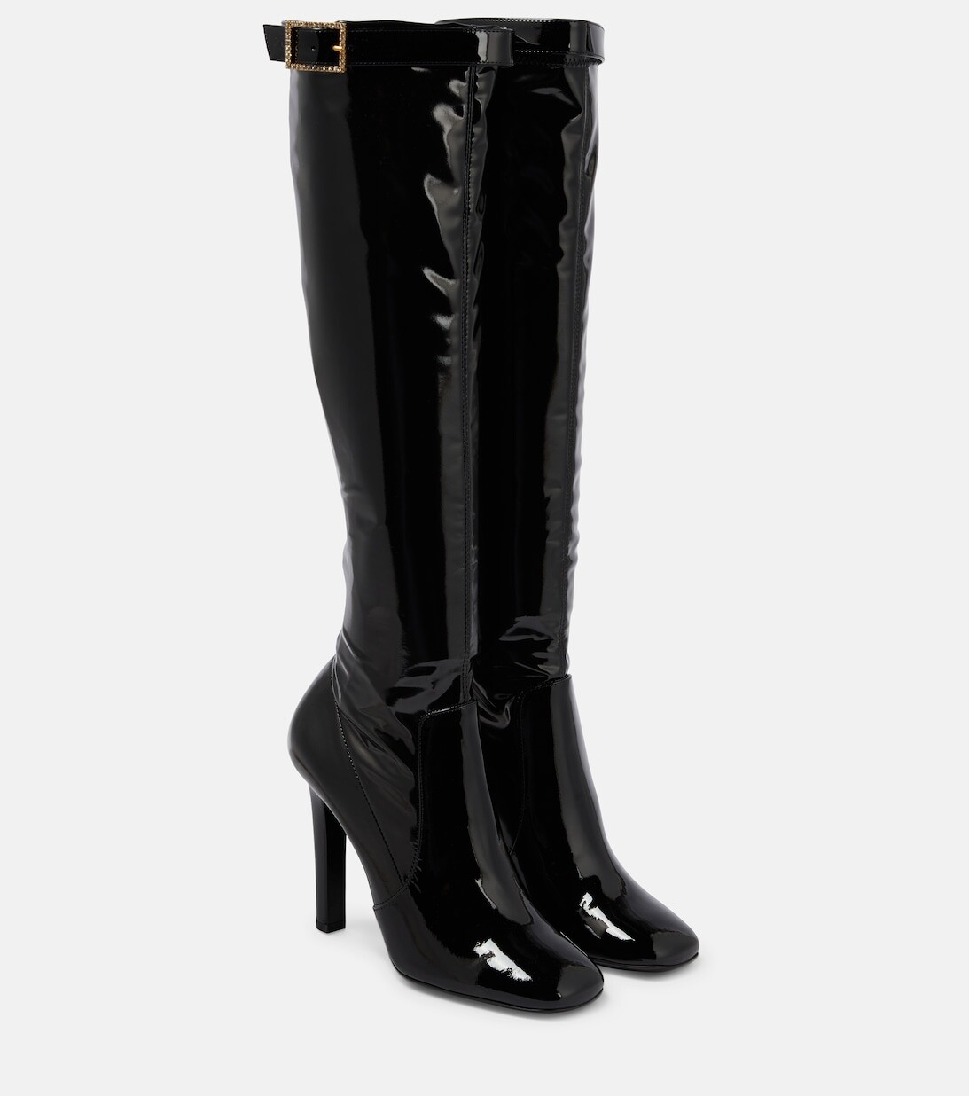 

Декорированные сапоги Elle 105 до колена Saint Laurent, черный