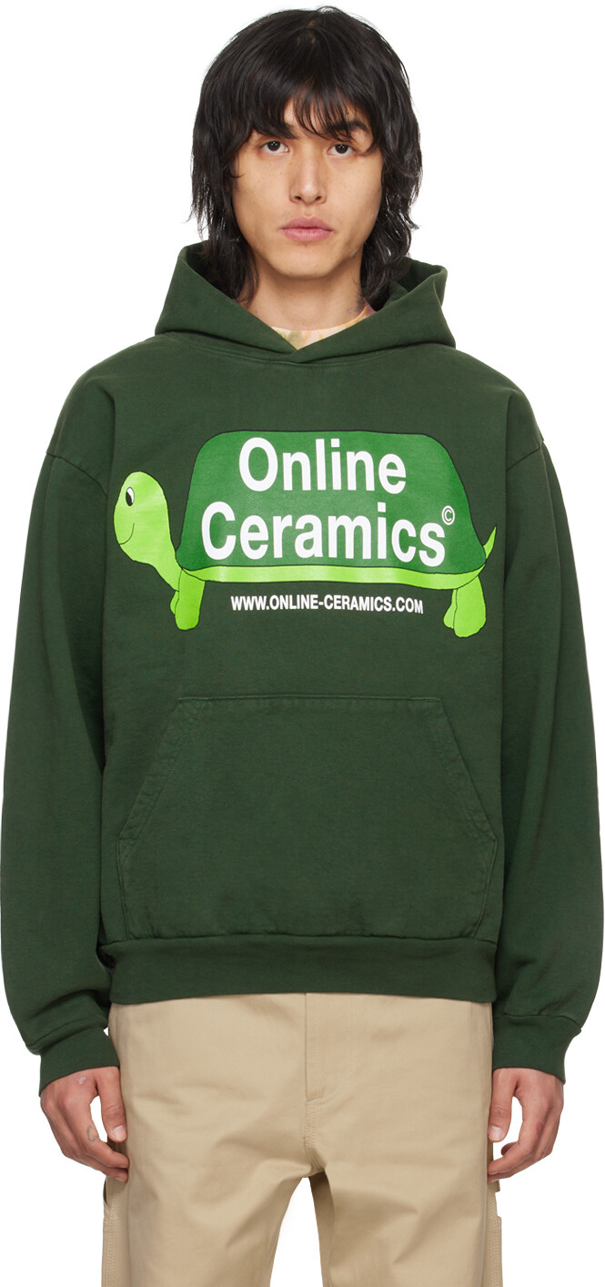 

Зеленая длинная толстовка с черепахой Online Ceramics, цвет Ivy