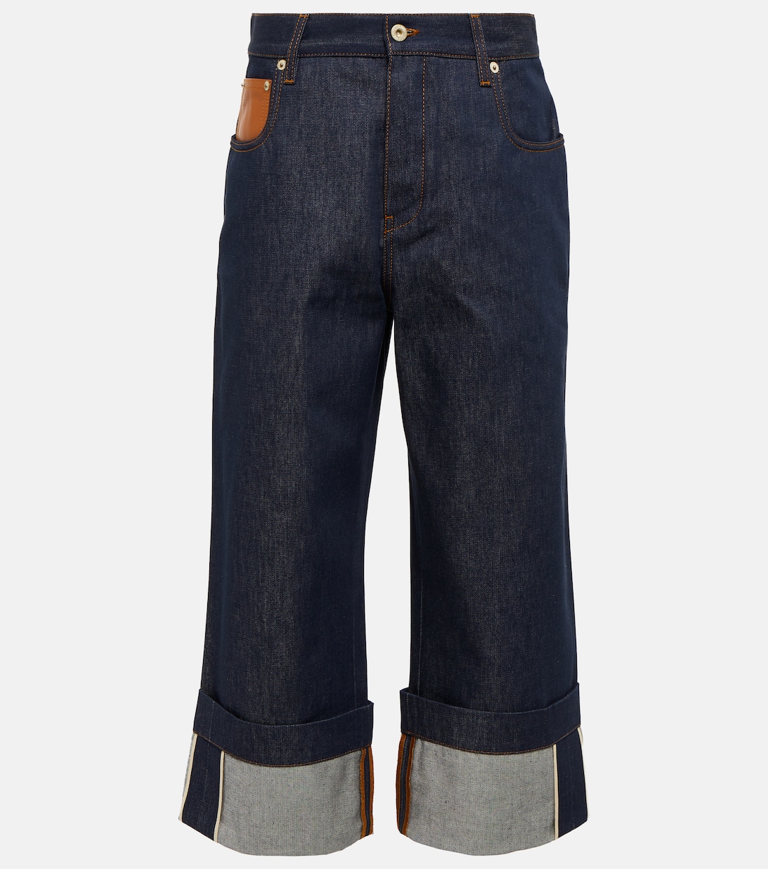 цена Укороченные джинсы с высокой посадкой LOEWE, синий