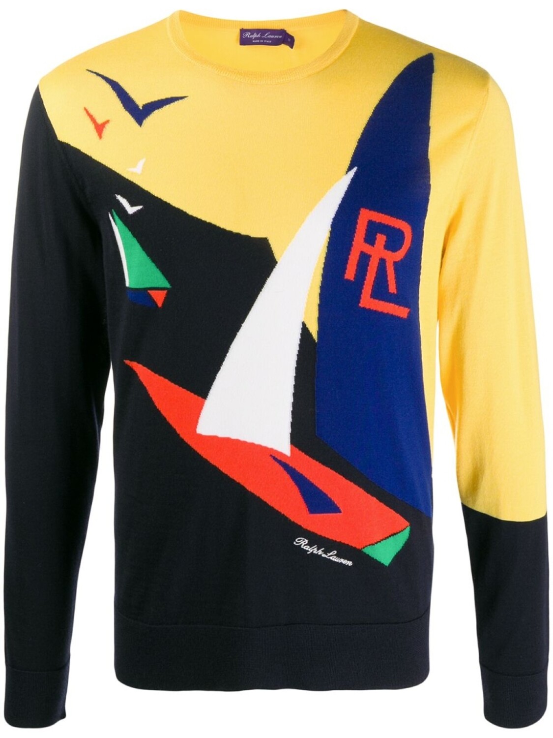 

Ralph Lauren Purple Label свитер с круглым вырезом и логотипом, желтый