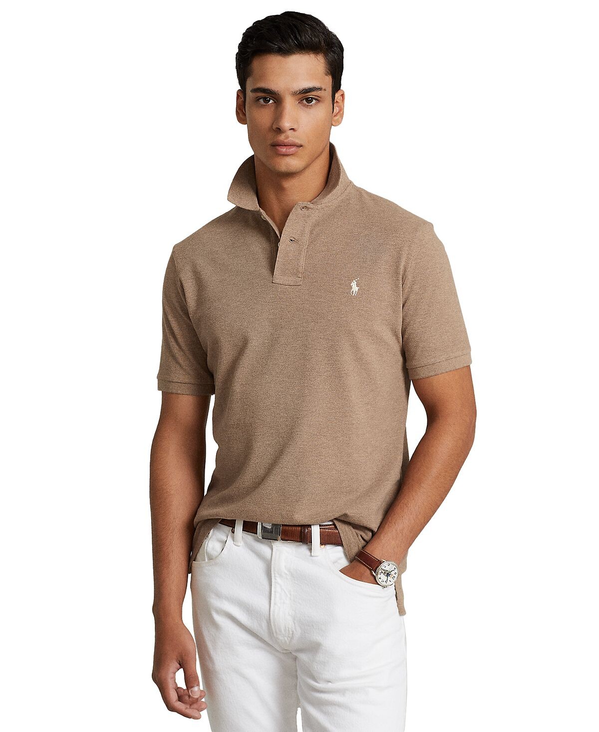 

Мужская рубашка-поло классического кроя в сетку Polo Ralph Lauren
