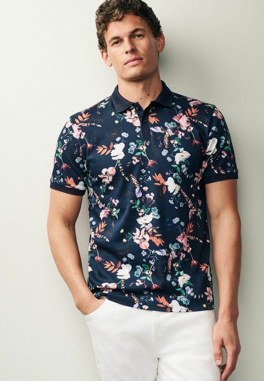 

Рубашка-поло Standard Next, цвет navy blue winter floral