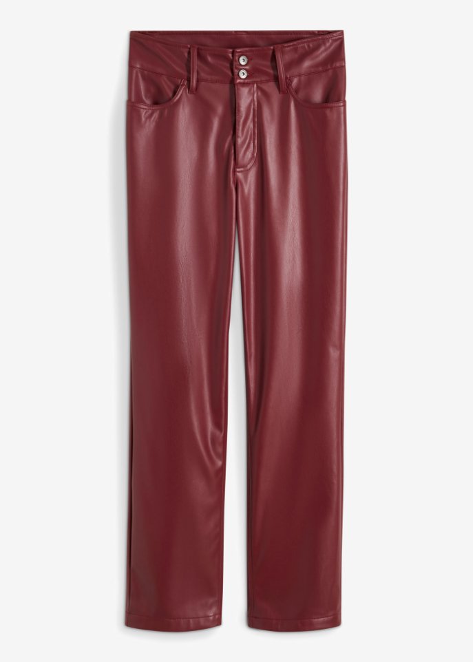 цена Укороченные брюки из искусственной кожи Rainbow, красный