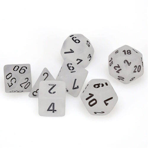 

Игровые кубики Poly 7 Set: Frosted Clear/Black Chessex