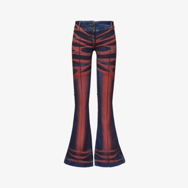 Расклешенные джинсы harley с низкой посадкой из смесового денима из переработанного денима Knwls, красный