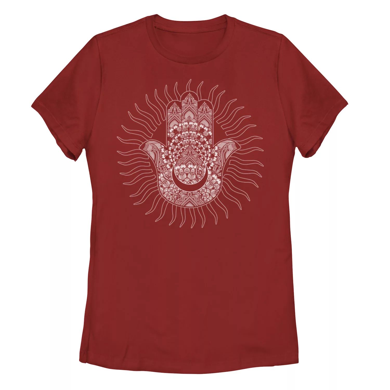 Детская футболка Hamsa Moon Sun с геометрическим рисунком и графическим рисунком, красный