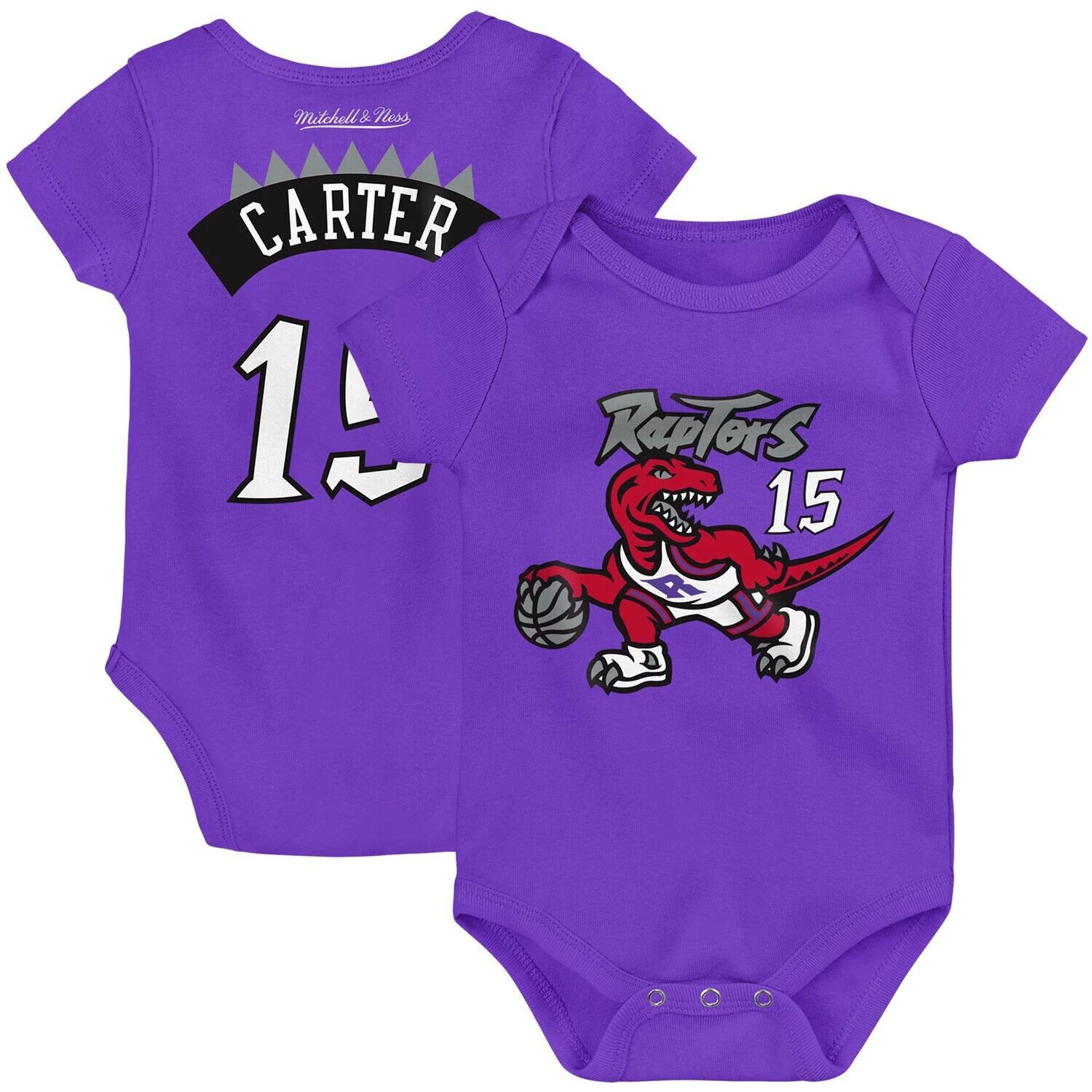 

Младенец Mitchell & Ness Vince Carter Фиолетовый Торонто Рэпторс Классическое боди из твердой древесины с именем и номером Unbranded