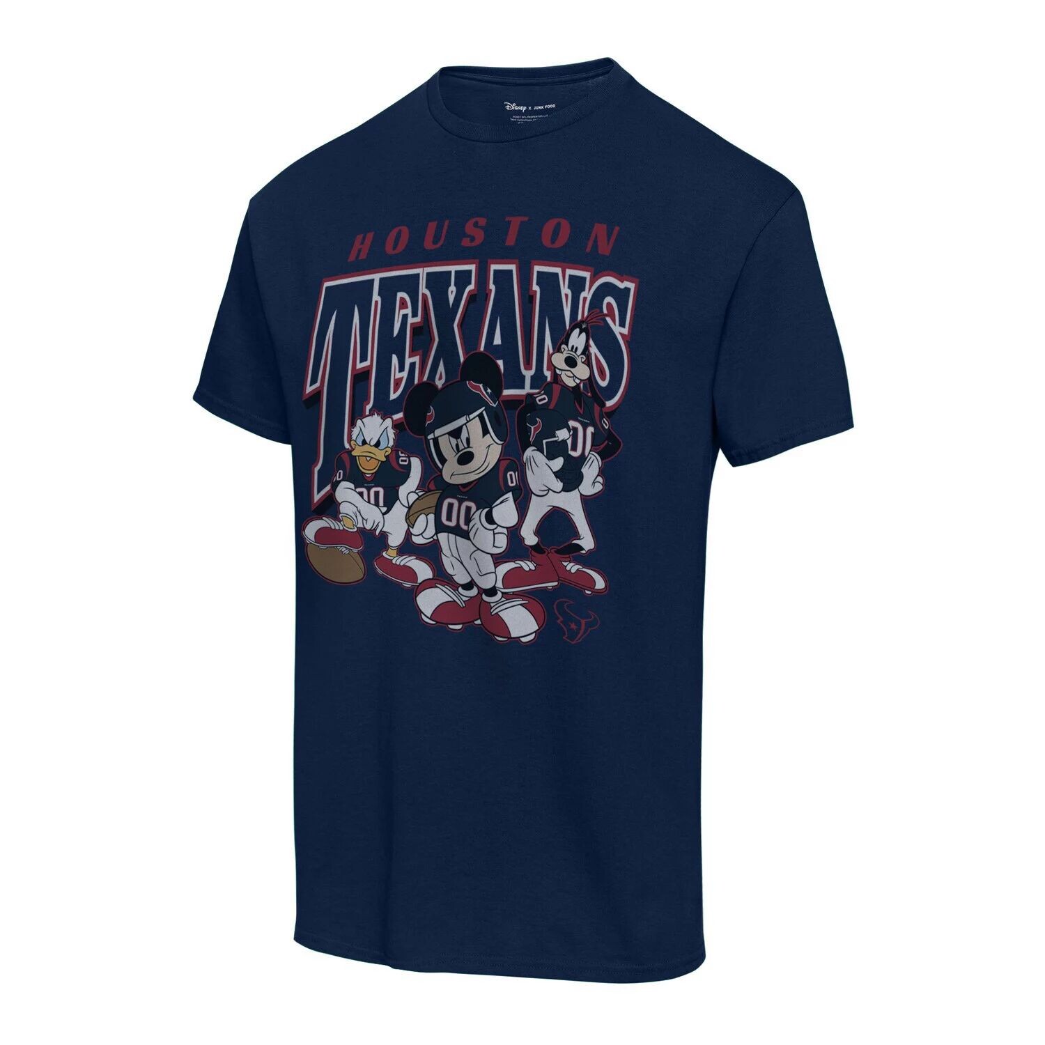 

Мужская темно-синяя футболка Junk Food Houston Texans Disney Mickey Huddle
