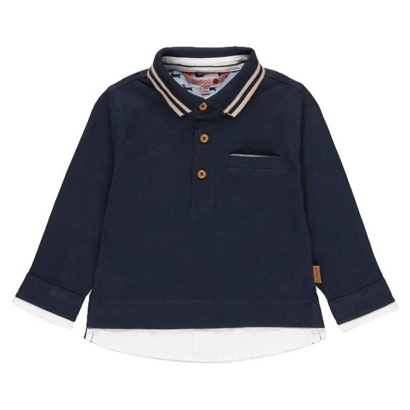 

Рубашка поло с длинным рукавом Boboli Knit Combined, синий