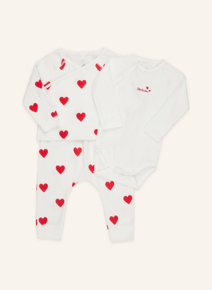 

Комплект malla: боди, трикотажная куртка и трикотажные брюки Petit Bateau, белый