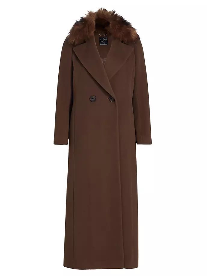 

Шерстяное пальто макси Madison Mercer Collective, цвет mink