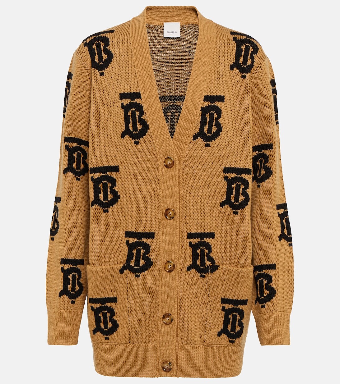 

Жаккардовый кардиган TB из смесовой шерсти BURBERRY, разноцветный