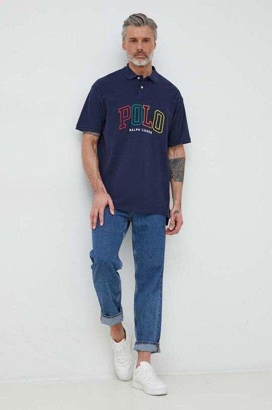 

Хлопковая рубашка-поло Polo Ralph Lauren, темно-синий