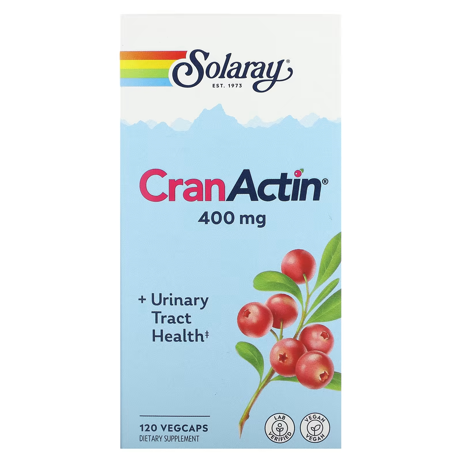 Solaray CranActin экстракт клюквы AF 120 вегетарианских капсул catalo naturals экстракт клюквы для женщин 60 вегетарианских капсул