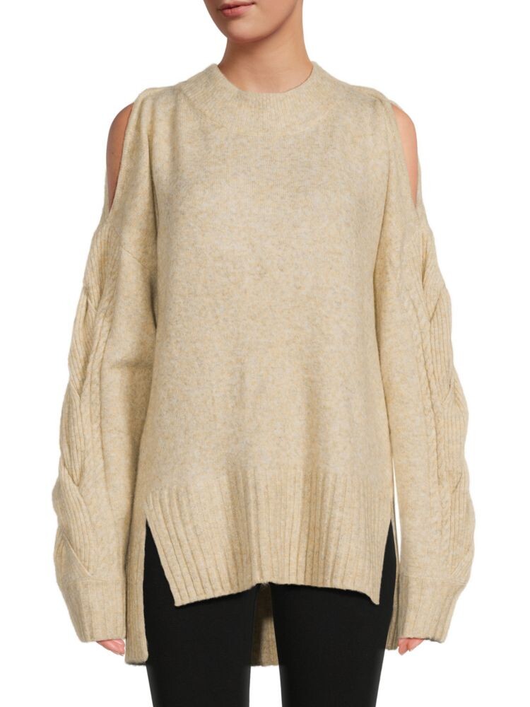 

Свитер с открытыми плечами и высоким низким вырезом Dkny, цвет Vicuna Beige