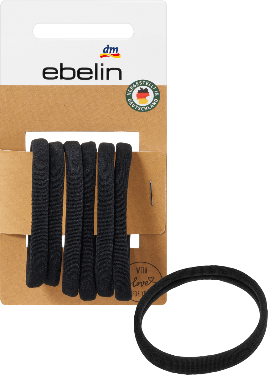 Резинки для волос мягкие черные 6 шт. ebelin